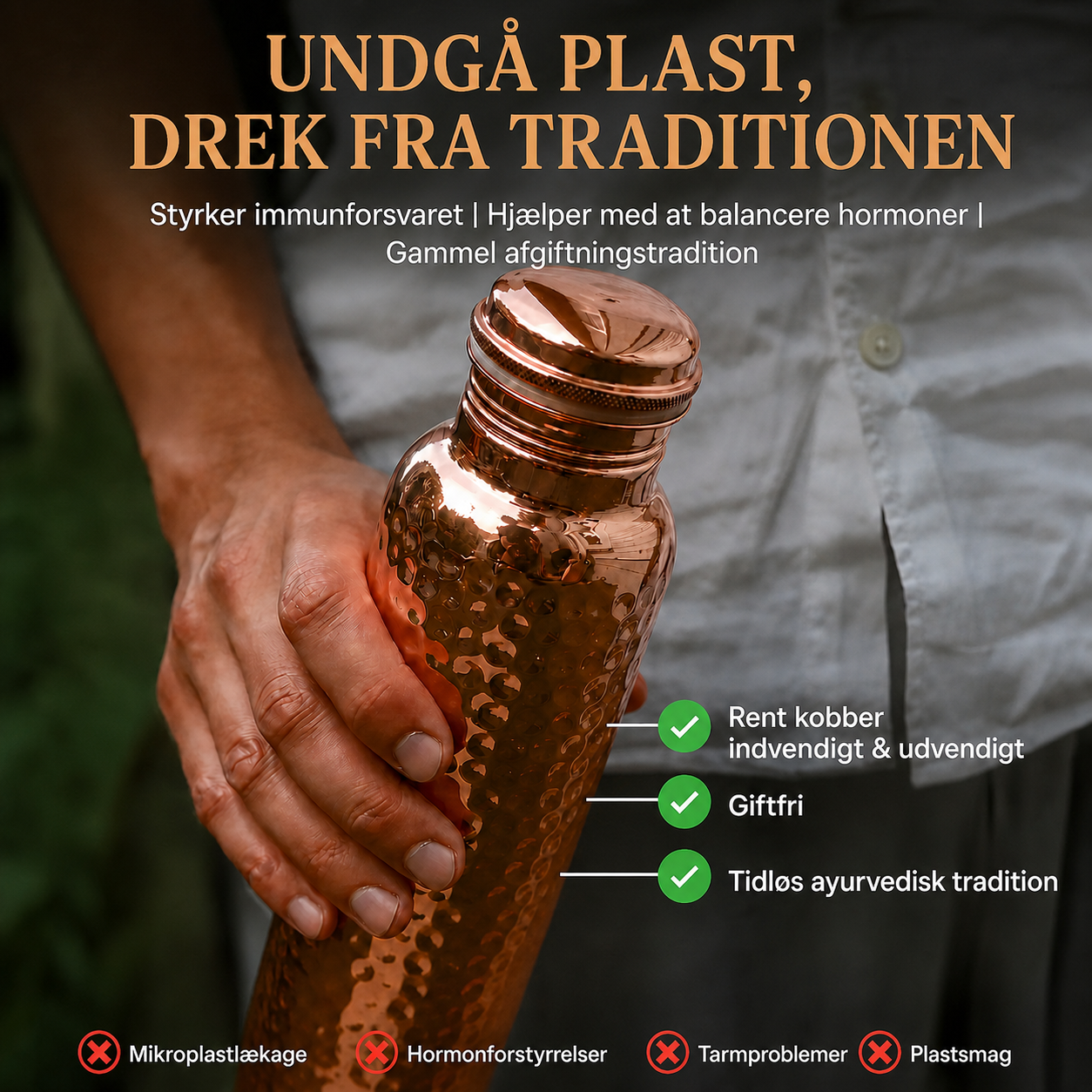 Med Nordic™ – Kobberflaske | Naturligt renere vand – helt uden plastik